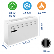 Aer conditionat de perete Smart TROTEC PAC-W 2600 SH, Capacitate 9000 Btu, WiFi, Timer, Swing, Sleep