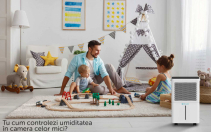 Resigilat - Dezumidificator AlecoAir D10 Junior,10 litri/zi, Uscare Rufe, Display digital, Debit Aer 80 mc/h,Higrostat, Timer, A