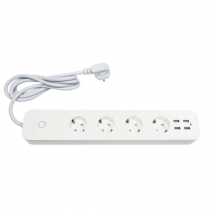 Prelungitor Smart WiFi AlecoAir G08-SP8S, 4 Porturi USB, 4 Prize AC, Control energetic, Timer, Programare saptamanala