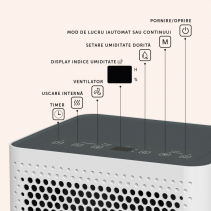 Resigilat - Dezumidificator AlecoAir D10 Junior,10 litri/zi, Uscare Rufe, Display digital, Debit Aer 80 mc/h,Higrostat, Timer, A