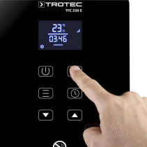 Aeroterma electrica Trotec TFC 220E, 2200 W, Termostat, Display digital, Telecomanda, 2 trepte ventilare
