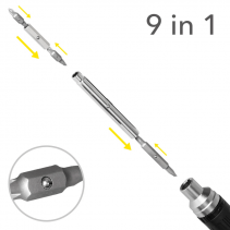 Surubelnita cu clichet TROTEC 9-In-1, Clichet 360°, Schimbare directie rotatie