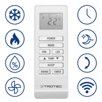 Aer conditionat de perete Smart TROTEC PAC-W 2600 SH, Capacitate 9000 Btu, WiFi, Timer, Swing, Sleep