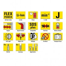 Ciocan percutor  PRDS 10-20V, Acumulator Flexpower 20 V 2,0 Ah, Lumina LED integrata