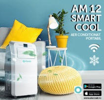 Aparat aer conditionat portabil 12,000 BTU AlecoAir AM12 SMART COOL, Wi-Fi, Functie Incalzire, Telecomanda, Timer