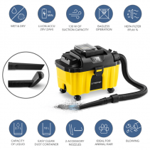 Aspirator fara fir TROTEC VC 15-20V, Filtru HEPA, Putere 130W, Aspirare lichide/murdarie uscata