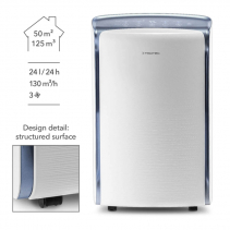Dezumidificator TROTEC TTK73E Komfort, 24 L/zi, Mod Uscare Rufe, Debit de aer: 130 m3/h, Display digital
