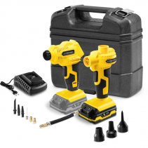 Compresor cu acumulator PCPS 11-20V & pompa de aer cu acumulator PCPS 12-20V, Timp incarcare baterie 1 h, Putere 65W