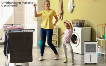 Dezumidificator AlecoAir D12 Junior, 12 litri/zi, Uscare Rufe, Debit Aer 80 mc/h, Higrostat, Timer