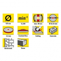 Disc pentru taiere piatra AD125S  Trotec, pachet 5 bucati