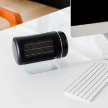 Aeroterma ceramica DUUX Twist Black, Putere 1550W, 2 Trepte de incalzire, Recomandat pentru 40 m2, Unghi reglabil 50⁰