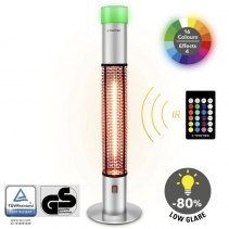 Radiator cu infrarosu pentru terase IRS1500E, Lumina LED 16 culori, Putere 1500W, Telecomanda