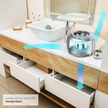 Lampa UV-C cu Ozon AlecoAir L60 SMART, WiFi, Telecomanda, 3 Moduri de utilizare, Spectru UV-C: 254 nm