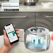 Lampa UV-C cu Ozon AlecoAir L60 SMART, WiFi, Telecomanda, 3 Moduri de utilizare, Spectru UV-C: 254 nm