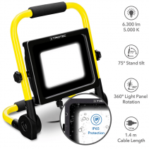 Proiector LED portabil TROTEC PWLS 10 70, Flux luminos 6.300 lm, Temperatura culoare 5.000 K