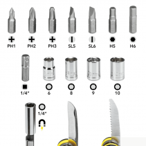 Scula multifunctionala TROTEC 15-in-1, Pentru insurubat, taiat, debitat, Material otel