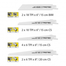 Set panze de taiere pentru lemn/metal/plastic Trotec, 10 bucati