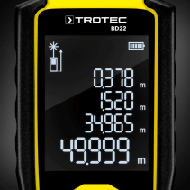 Distantier cu laser TROTEC BD22, Domeniul de masurare 50 m, Functia Pitagora, Oprire automata