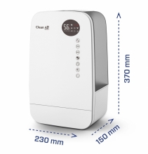 Umidificator si purificator Clean Air Optima CA607W, Lampa UV-C, Ionizare, Difuzor aroma, Display, Timer