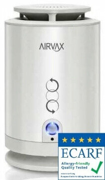 Purificator aer Airvax Marea Britanie - Alb, Telecomanda, Consum 5W/h, Filtru electrostatic, 3 trepte viteza, Pentru 25mp
