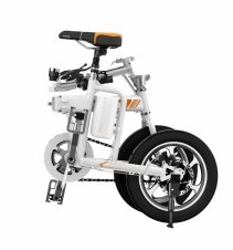Bicicleta electrica pliabila Airwheel R5 White, Viteza max. 20km/h, Putere motor 235W, Baterie Panasonic 214.6Wh/36V