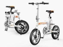 Bicicleta electrica pliabila Airwheel R5 White, Viteza max. 20km/h, Putere motor 235W, Baterie Panasonic 214.6Wh/36V