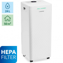 Dezumidificator si Purificator de aer TROTEC TTK 64 HEPA, 24 l/zi, 130 m3/h, Senzor umiditate, Filtru HEPA, Higrostat