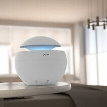 Purificator aer Duux alb, Difuzor aroma, Ionizare, Filtru HEPA si carbune, Consum 5W/h, Debit aer 68 mc/ora, Veioza