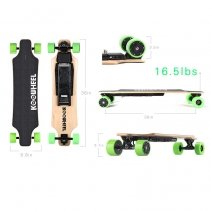 Skateboard Electric Koowheel D3M Green, Putere motor 2 x 250W, Baterie LG 36V/4.4Ah